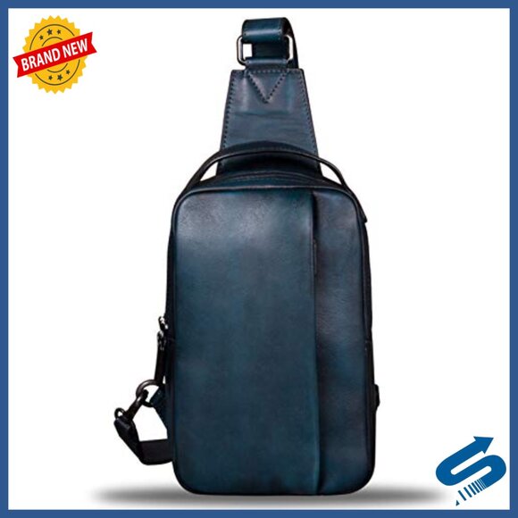Genuine Leather Sling Backpack Crossbody Bag Vintage Style Daypack main image 6